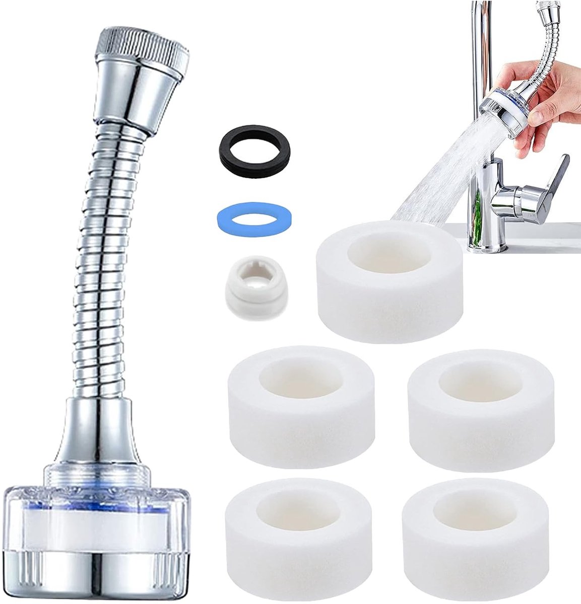 Elzusha - Waterfilter voor Waterkraan met 5 Filter Elementen