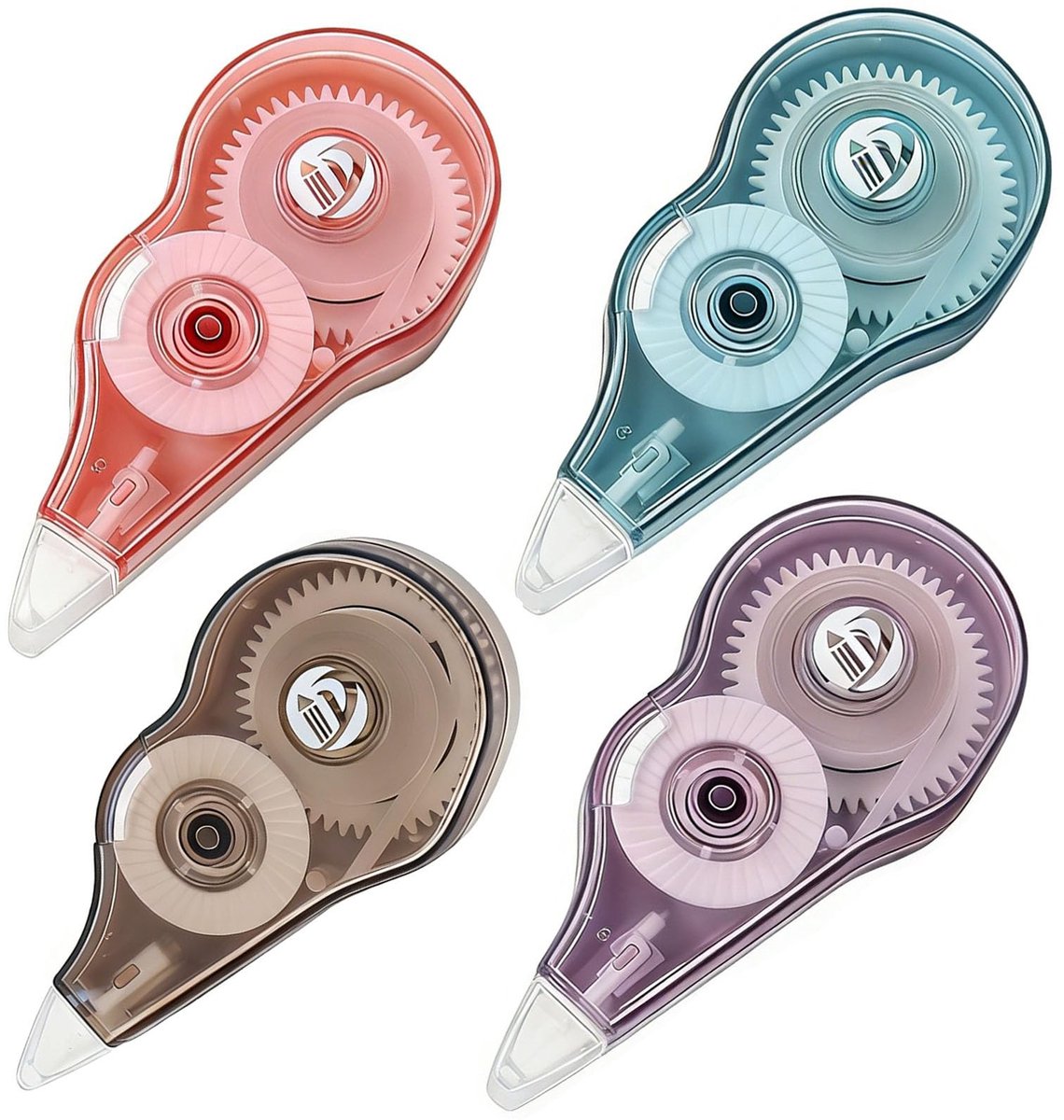 Elzusha - 4 Stuks Witte Correctietape met Dispenser 5mm x 8m