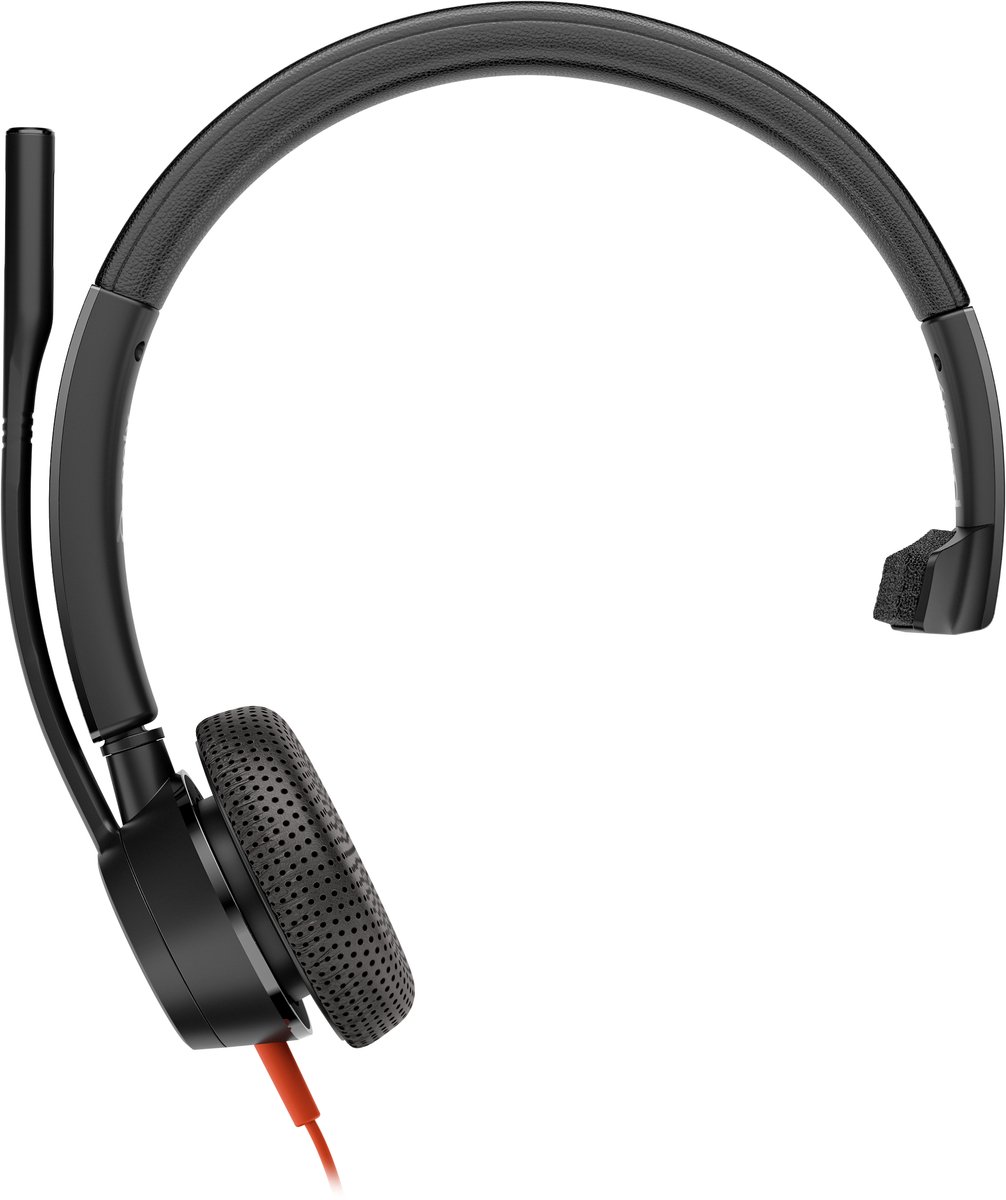 Poly Blackwire 3315 Monaural Microsoft Teams Certified USB-C Headset + 3,5 mm plug + USB-C/A adapter