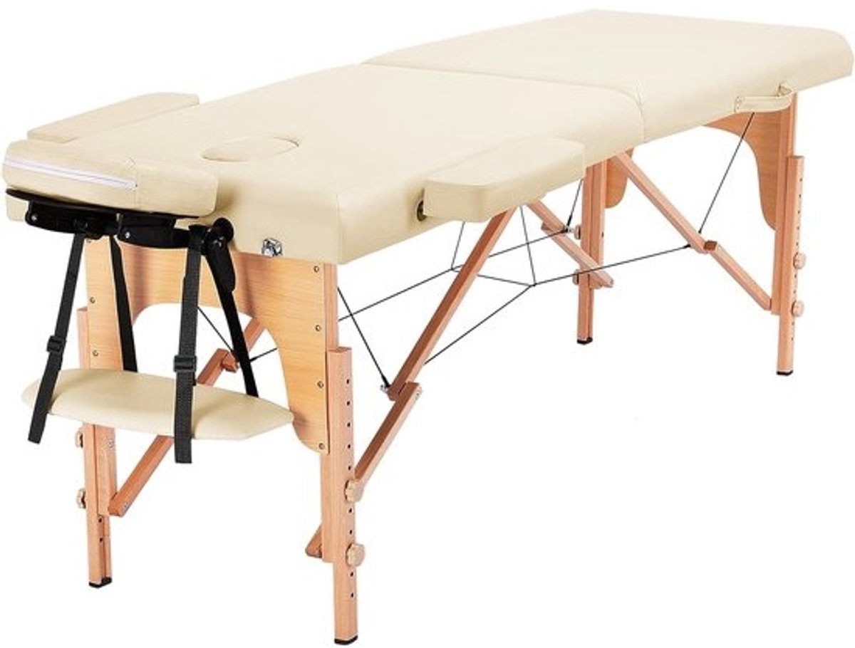 Draagbare Massagetafel 2 Zones - Inklapbaar en Verstelbaar Massagebed tot 250 kg