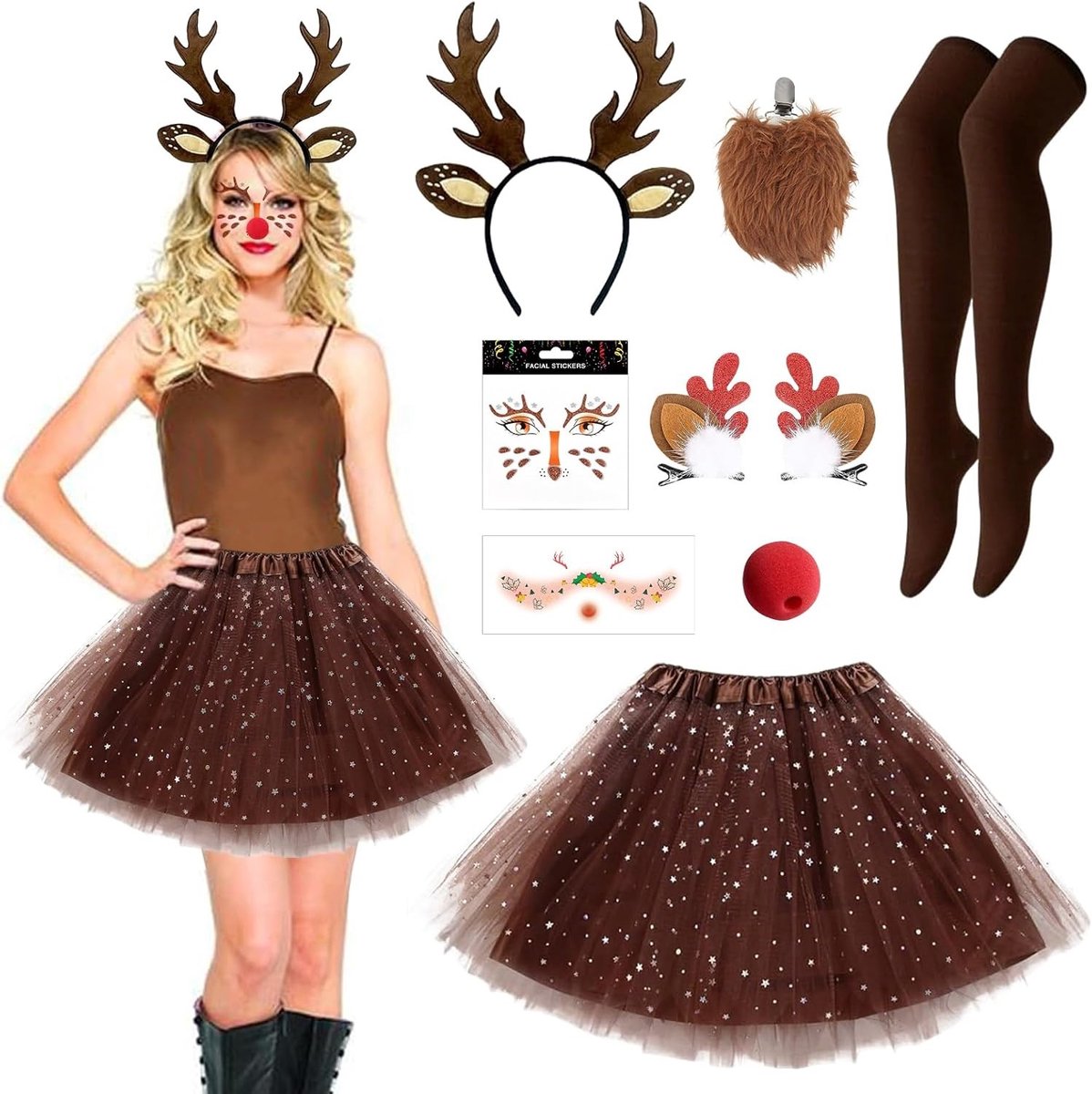 Vrouwelijke Reindeer Antler Hoofdband voor Carnaval, Feestkleding en Dierenthema Party Accessoires