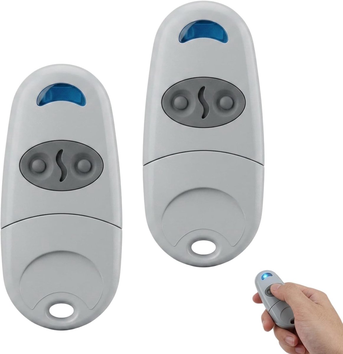 Set van 2 Universele Afstandsbedieningen 433.92 MHz – Roll Code Copier voor Garagedeuren en Schuifpoorten, 2 Kanalen, Compatibel met Diverse Modellen