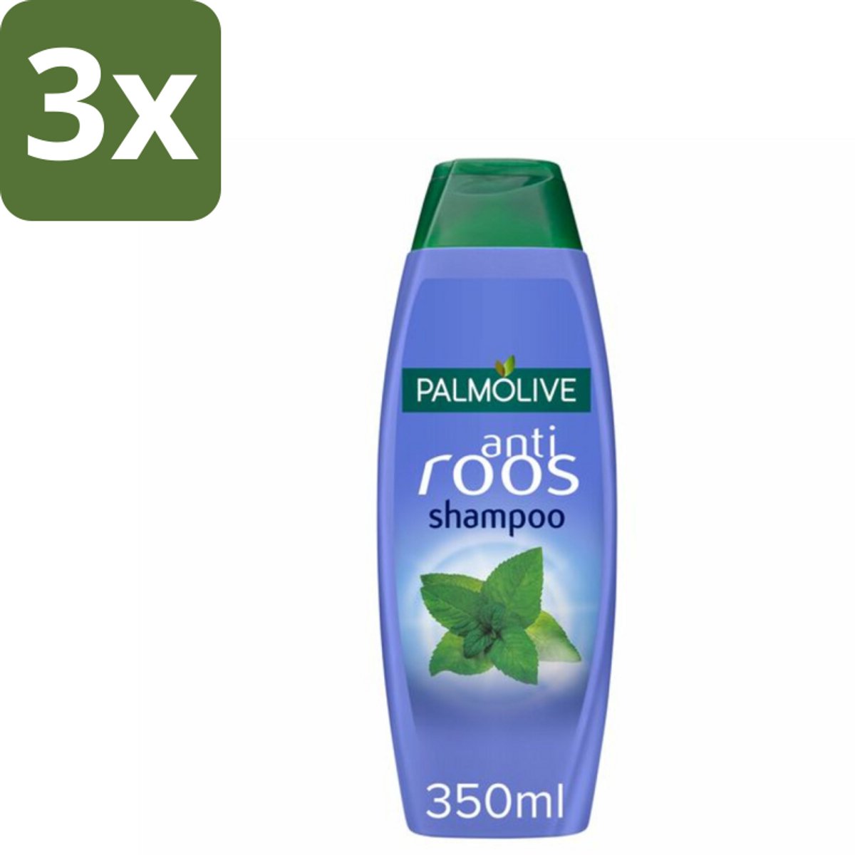 3 x Palmolive Shampoo Anti-Roos 350 ml - Anti-roos Shampoo - Wilde Munt Shampoo - Roosbestrijdend Shampoo - Gezonde Hoofdhuid - Verfrissend Haar