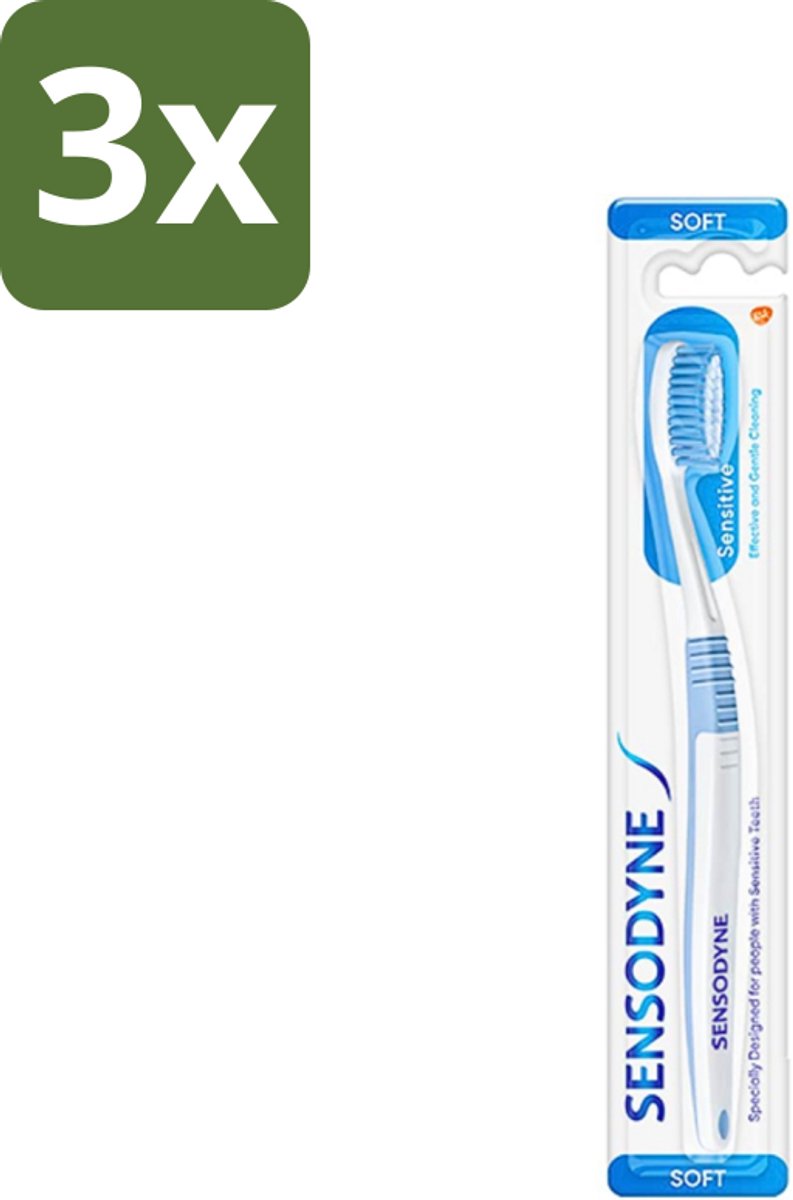 3 x Sensodyne - Tandenborstel - Soft - Voor Gevoelige Tanden - 1 Tandenborstel - Gevoelige Tanden - Tandborstel Soft - Tandborstel Voor Gevoelige Tanden - Zachte Tandborstel - Tandborstel Met Kegelharen