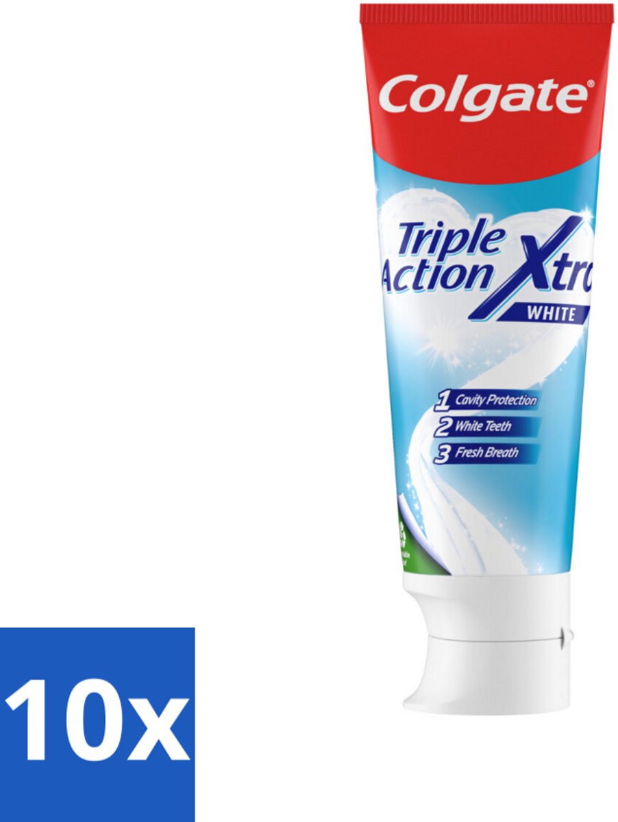 Colgate Tandpasta Triple Action Xtra White 75 ml - Bulkverpakking - 10 stuks