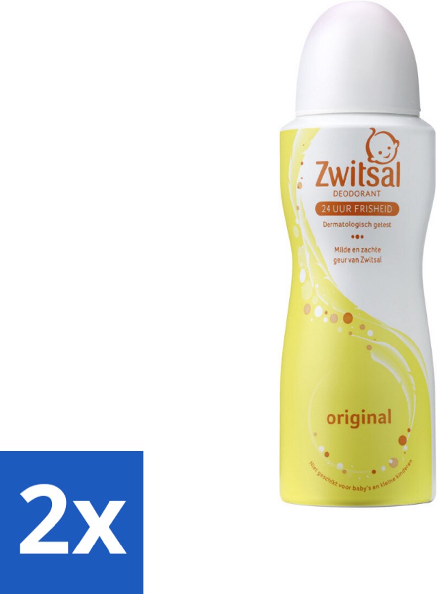 2 x Zwitsal Deodorant Original 100 ml - Zwitsal Deodorant Spray - Fris Geurend - Huidvriendelijk - Deodorant Spray - Tieners Deodorant