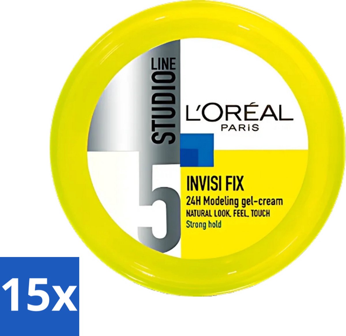 15 x L'Oréal Paris - Gel - Studio Line - Invisi Fix - 24H Clean Modeling Gel Crème - 150 ml - Gel Crème - Haar Fixatie - Natuurlijk Kapsel - Gezond Haar - 24h Clean Modeling