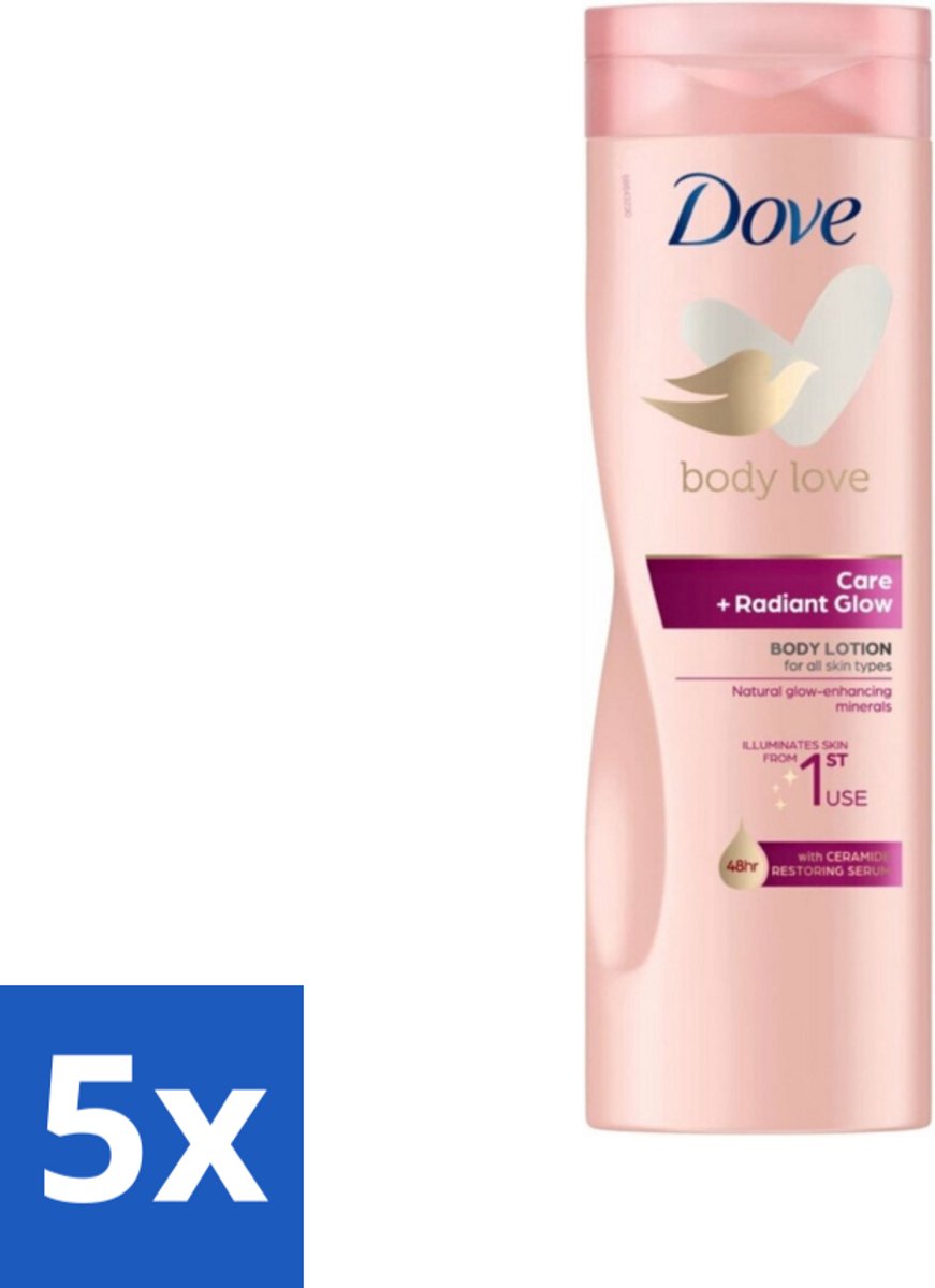 5 x Dove Bodylotion Care & Glow 400 ml - Bodylotion - Hydratatie - Stralende Huid - Ceramide - Glans