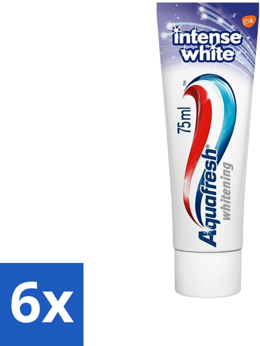 Aquafresh Tandpasta Intense White 75 ml - Voordeelverpakking - 6 stuks