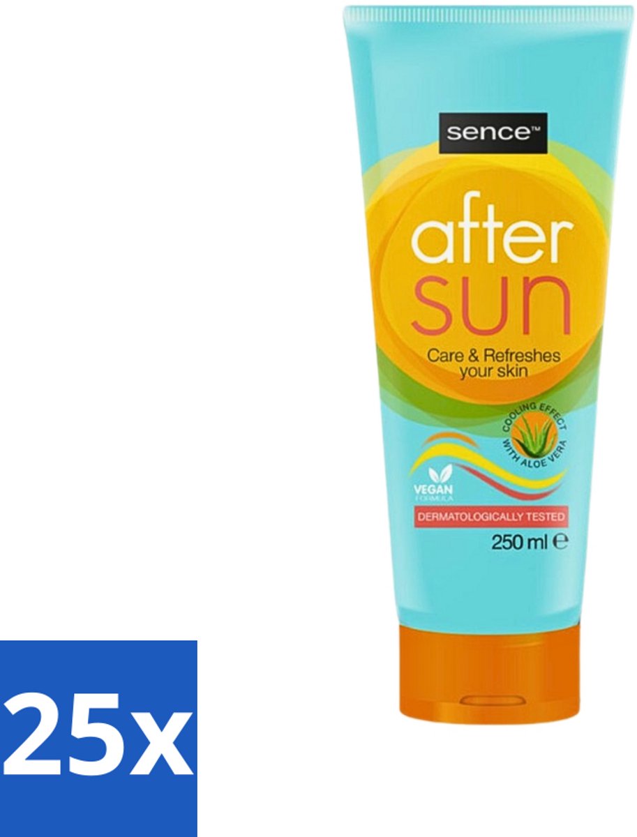 25 x Sence - After Sun - Lotion - Kalmerend - 200 ml - After Sun Lotion - Zonverbrande Huid - Huid Kalmeren - Aloë Vera - Zomerse Teint
