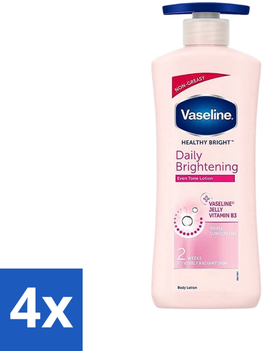 4 x Vaseline - Even Tone - Bodylotion - Daily Brightening - 600 ml - Huidverheldering - Huidverzorging - Huidverlichting - Huidverlichting - Huidverzorging