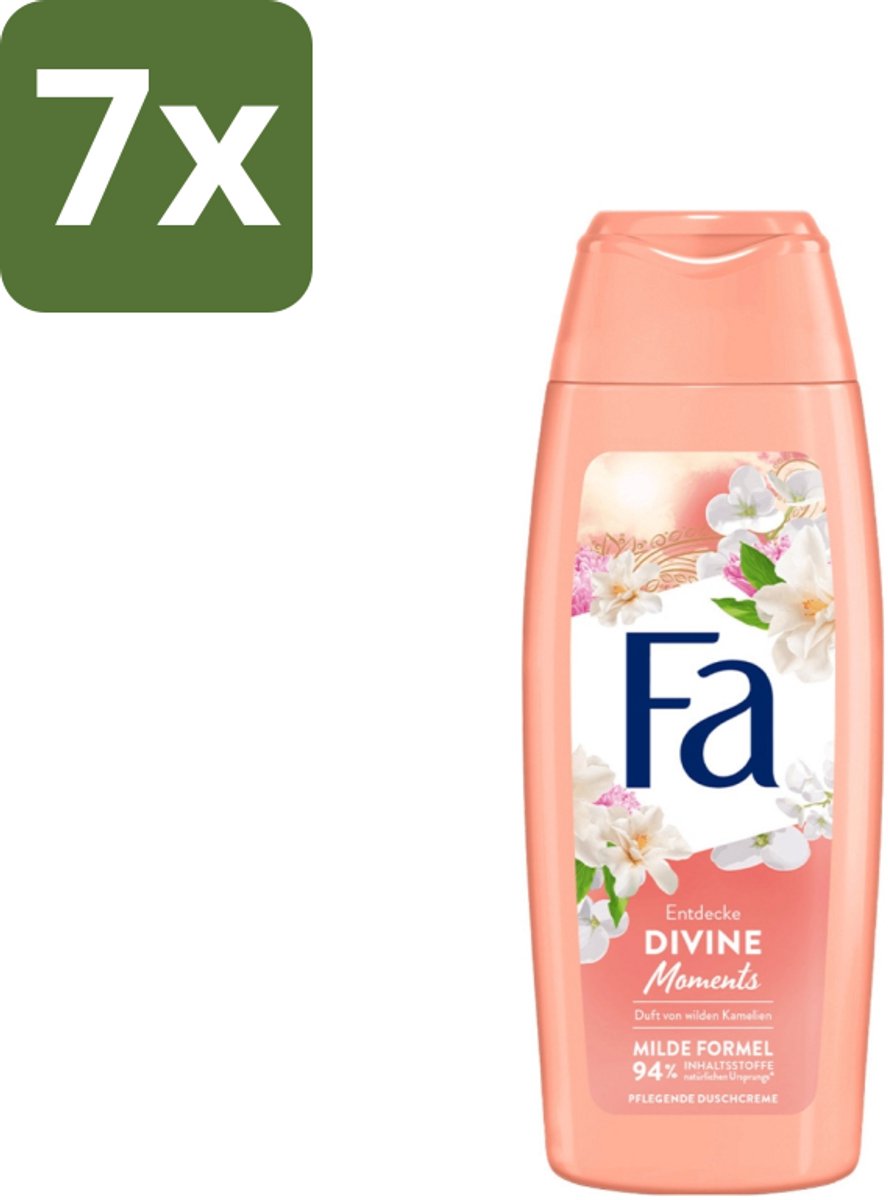 7 x Fa - Douchecrème - Divine Moments - Verzorgen & Voeden - Verfrissend - 250 ml - Douchecrème - Douchecreme - Douchecreme Divine Moments - Douchecreme Voor Huid - Douchecreme Verzorgen