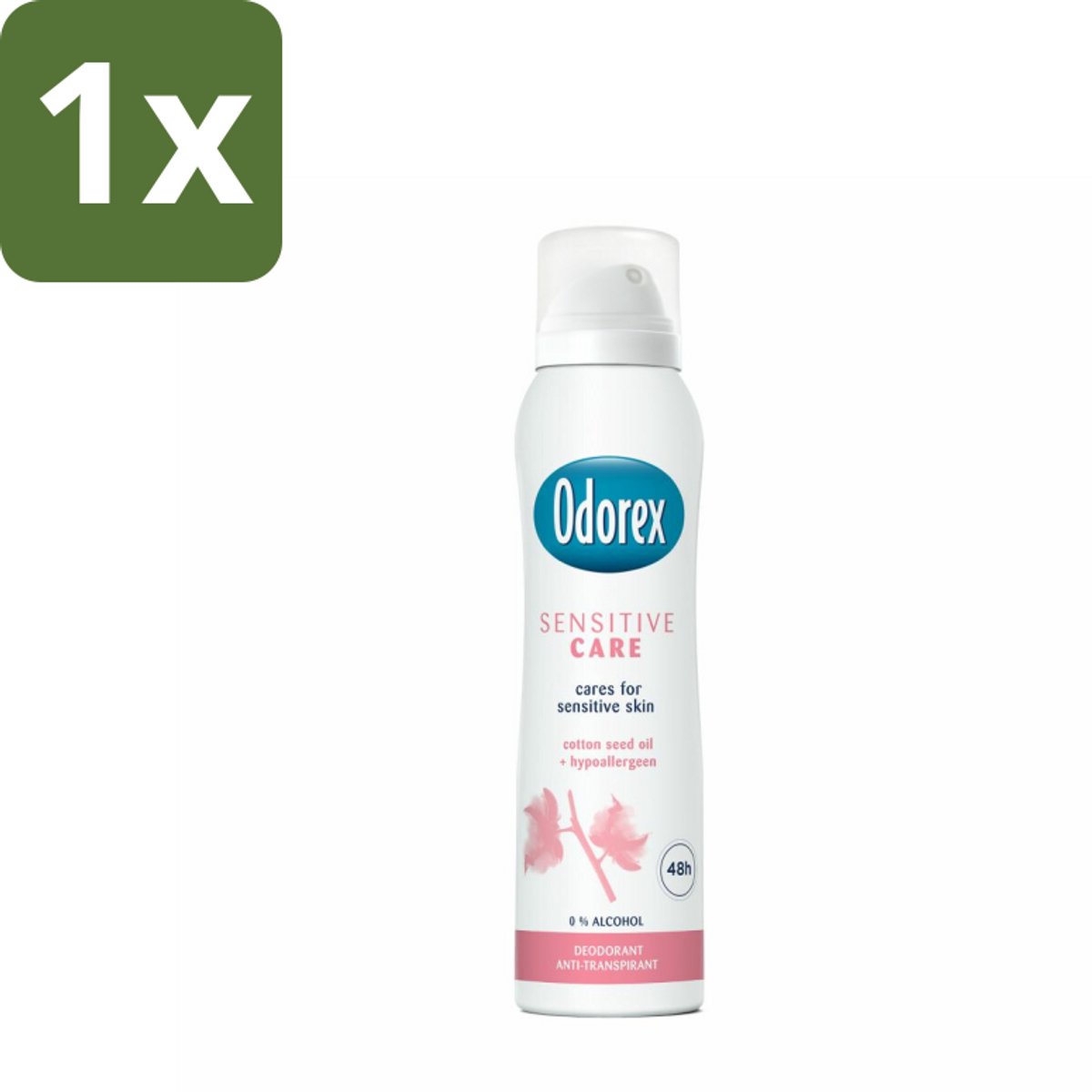 1 x Odorex Deodorant Spray Sensitive Care 150 ml - Gevoelige Huid - Deodorant Spray - Zachte Huid - Alcoholvrij - Bisabolol