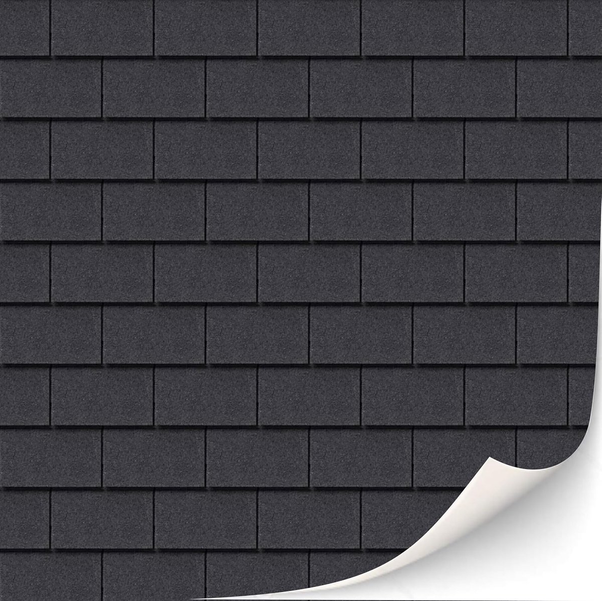 3 vellen zelfklevende dakpannen en dakshingles voor poppenhuizen schaal 1:12 (dakshingles zwart rechthoekig) - ShopVlot