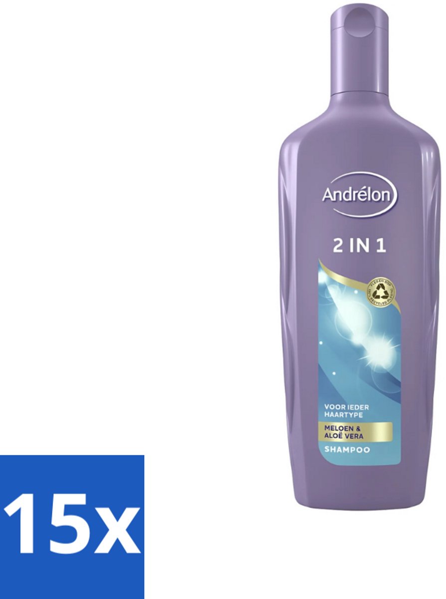 Andrélon - 2-in-1 - Shampoo - Reinigt & Verzorgt - 300 ml - Bulkverpakking - 15 stuks