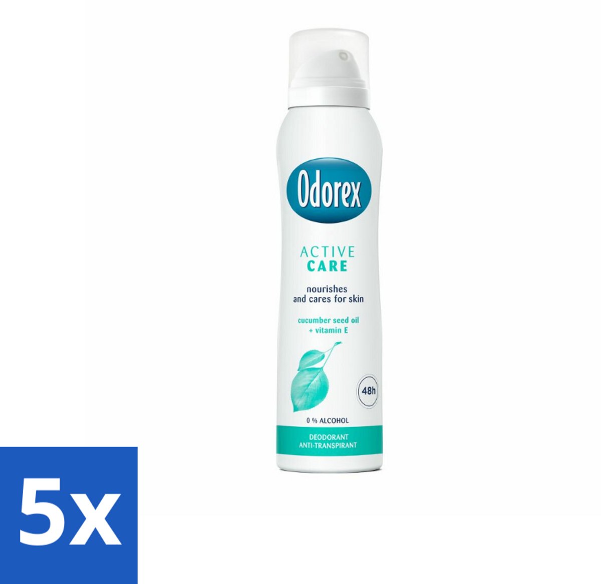 5 x Odorex Deodorant Spray Active Care 150 ml - Deodorant Spray - Actieve Bescherming - Zweet En Geur - Gevoelige Huid - Vitamine E