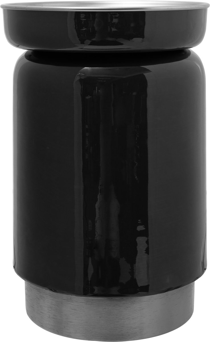 Padiro ronde bijzettafel Ø 31,5 x 46,5 cm - antraciet en zilver - Modern Art-Déco Glamour Look - ijzer - handgemaakt