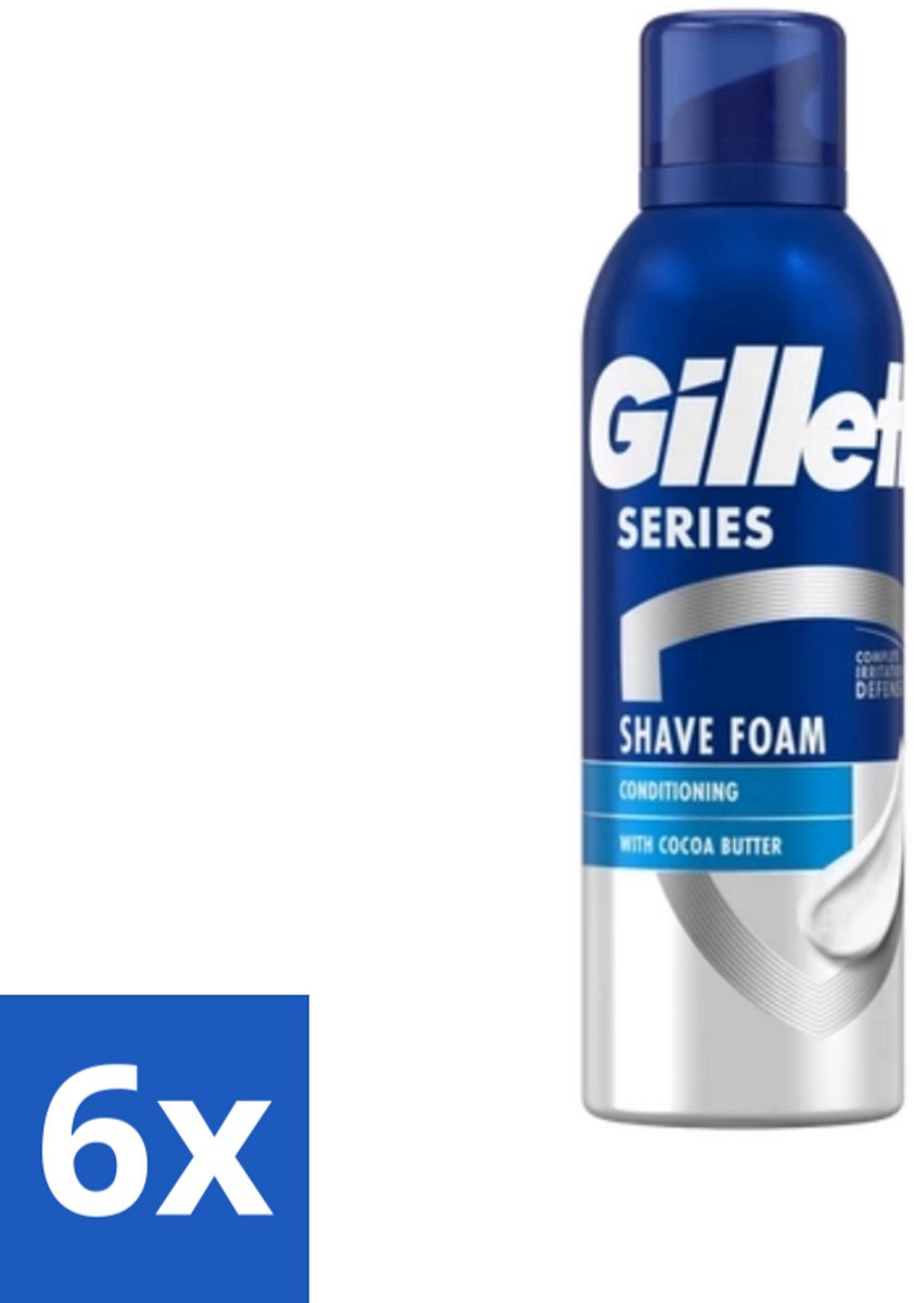 Gillette - Series - Scheerschuim - Met Cacaoboter - 250 ml - Voordeelverpakking - 6 stuks