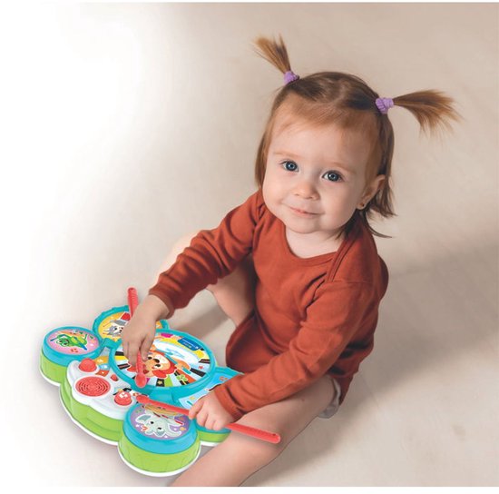 Clementoni Baby Drumstel Musicali - Kinder Trommel met Drumstokken en Muziek voor Kinderen - Drum Speelgoed Muziekinstrument voor Kids, Kind en Peuter van Clementoni — afbeelding 3