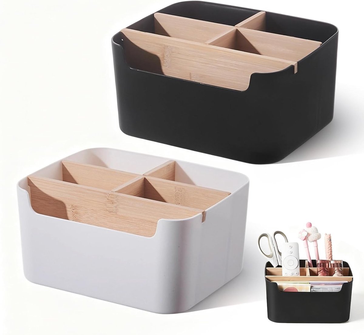 Pen Organizer met 5 Compartimenten, Desk Organizer voor Cosmetica, Pennen en Kleine Voorwerpen met Verwijderbare Scheidingswanden