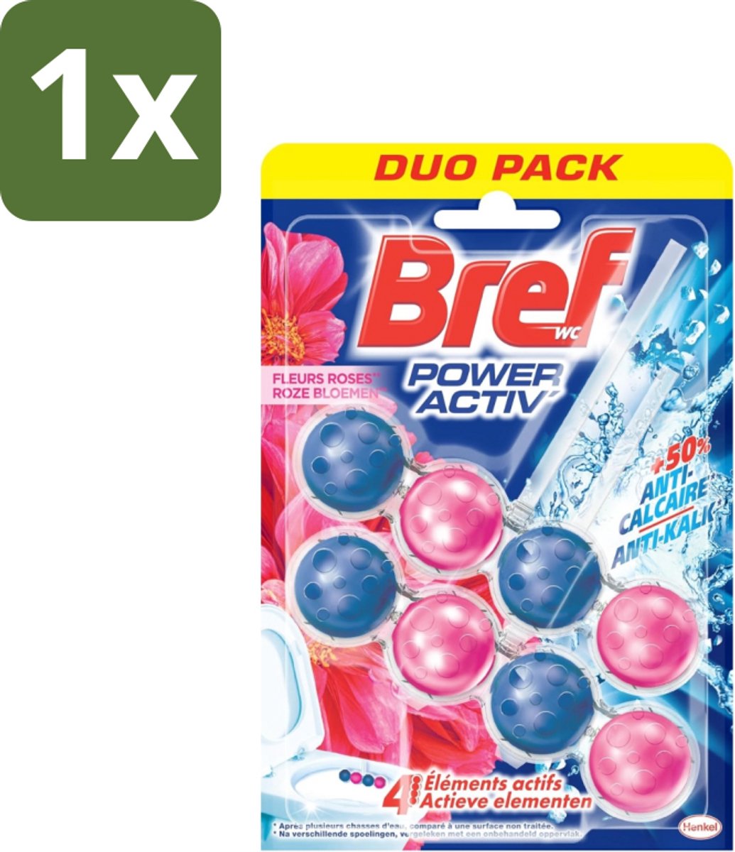 Bref WC - Power Activ+ - Toiletblok - Verse Bloemen - 2 Blokken - 1 stuk