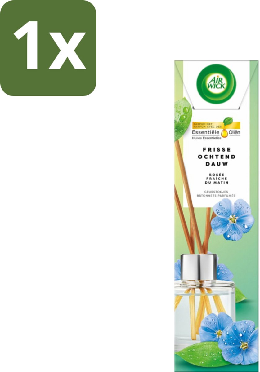 1 x Air Wick - Geurstokjes - Frisse Ochtenddauw - Essentiële Oliën - 40 ml - Geurstokjes - Frisse Ochtenddauw - Essentiële Oliën - Luchtverfrisser - Natuurlijke Geur
