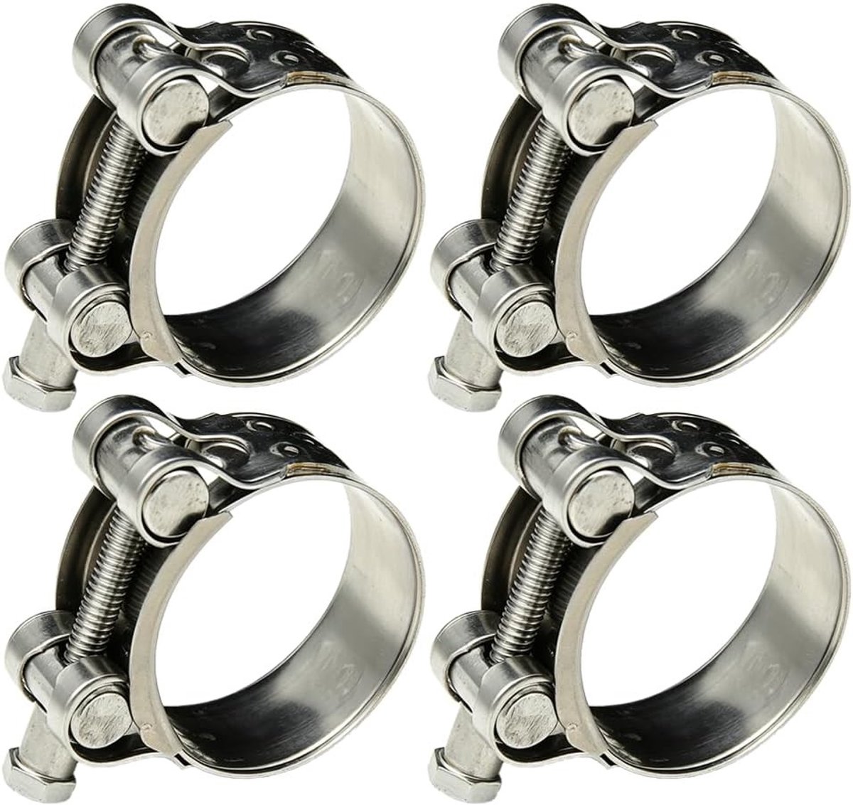 Hinge Bolt Clamp Set van 4 Stuks, RVS Uitlaatklem, Slang- en Pijpklem, Duurzaam en Roestvrij