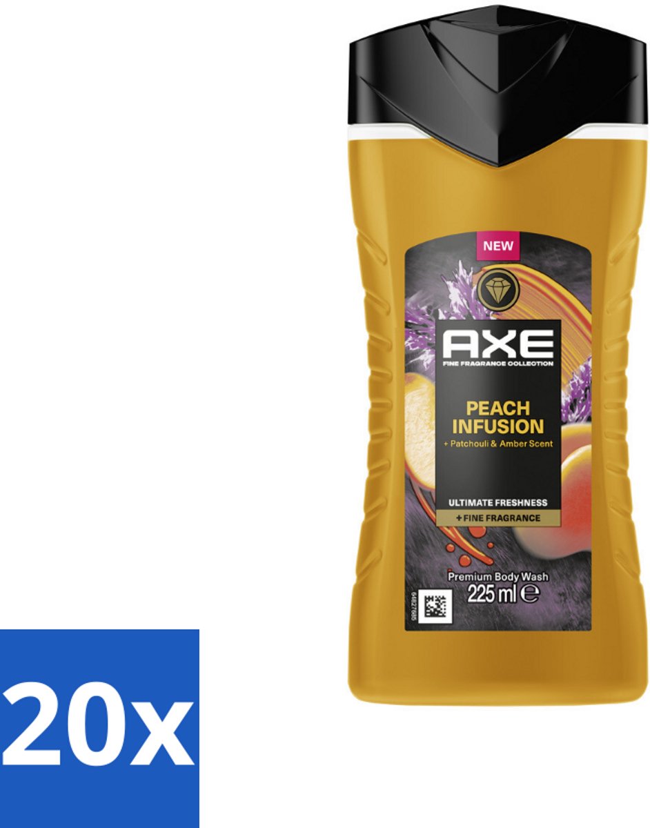 Axe – Douchegel – Peach Infusion – 225 ml - Bulkverpakking - 20 stuks