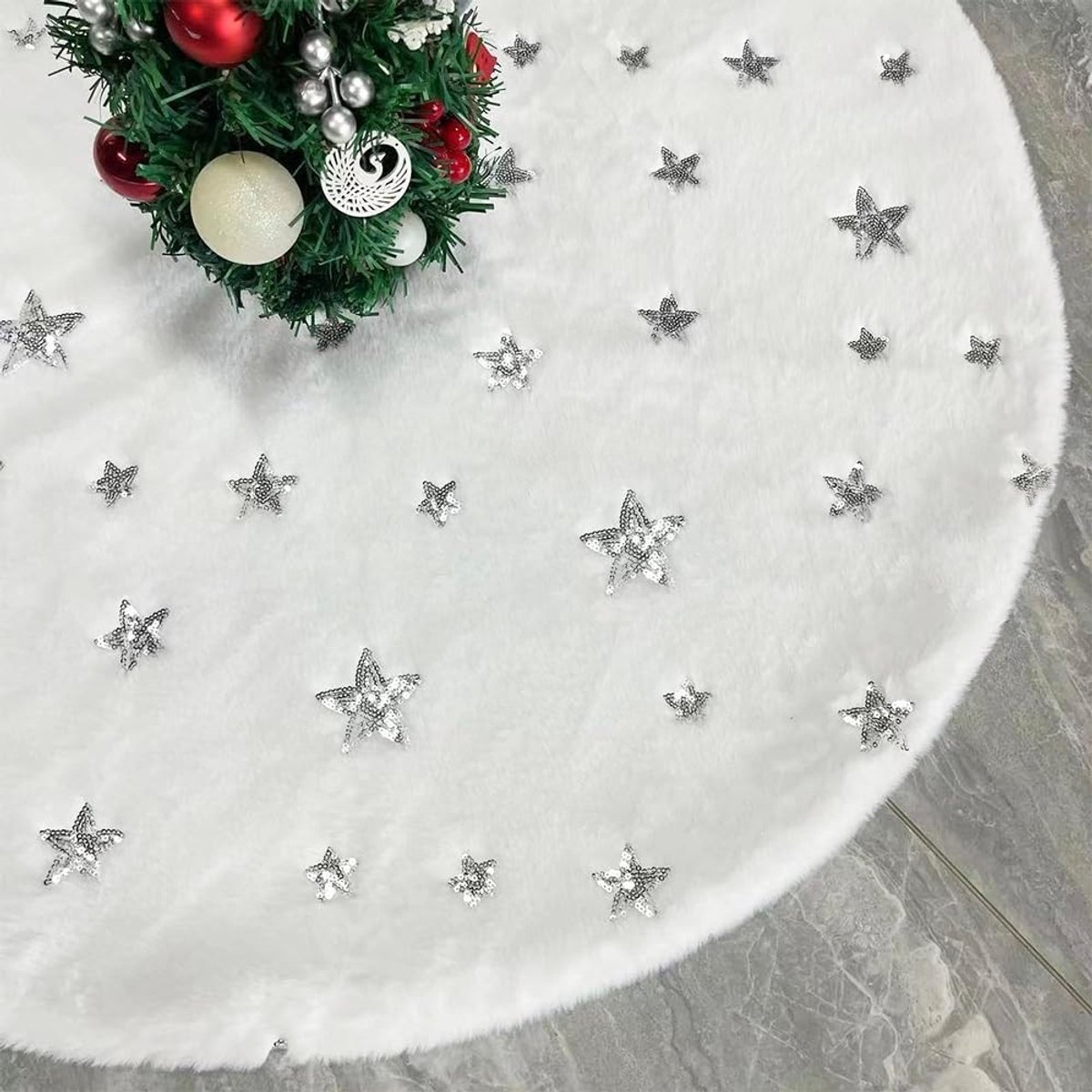 Ronde Kerstboomdeken van 90 cm - Perfecte kerstboomrok, kerstdecoratie en gezellige deken voor de feestdagen