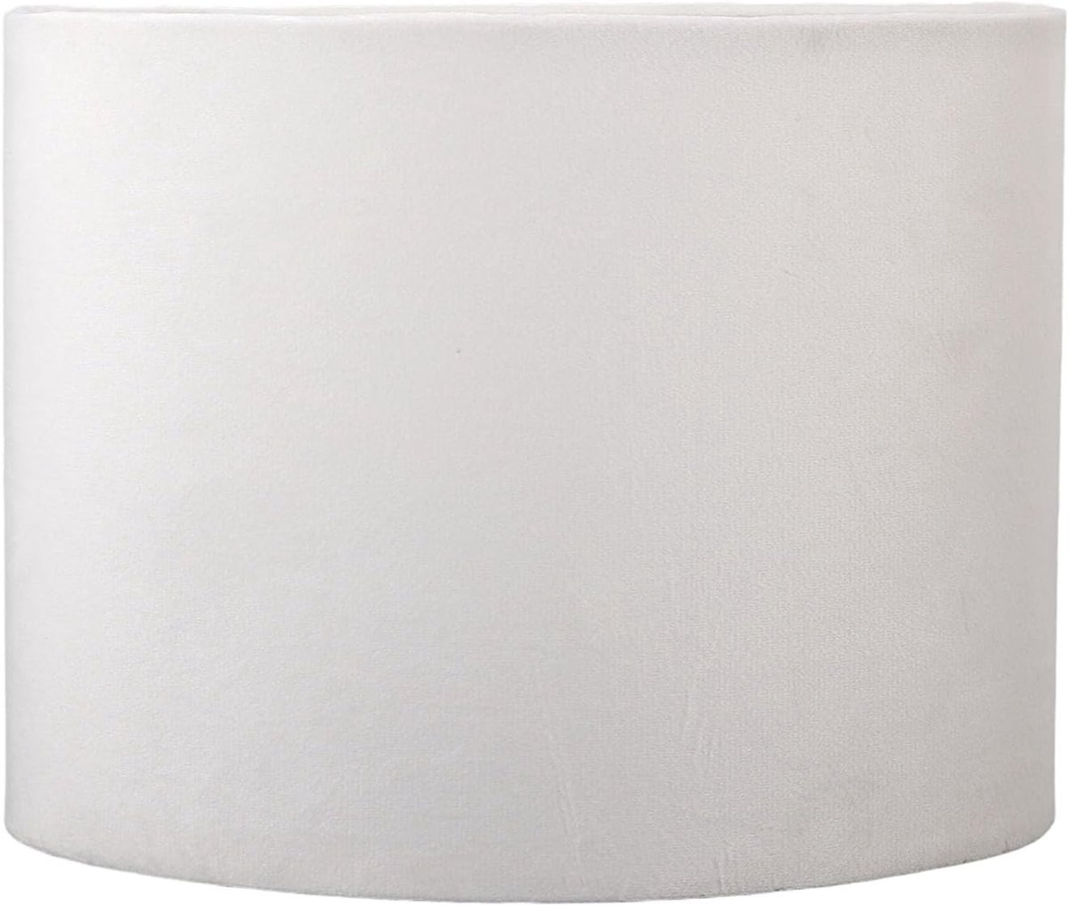 Grote ovale lampenkap van stof, universele moderne lampenkap, vervangbare E27-E14 lampenkap voor tafellampen en vloerlampen (12,5 * 23 * 18 cm) in wit, perfect voor elke interieurstijl