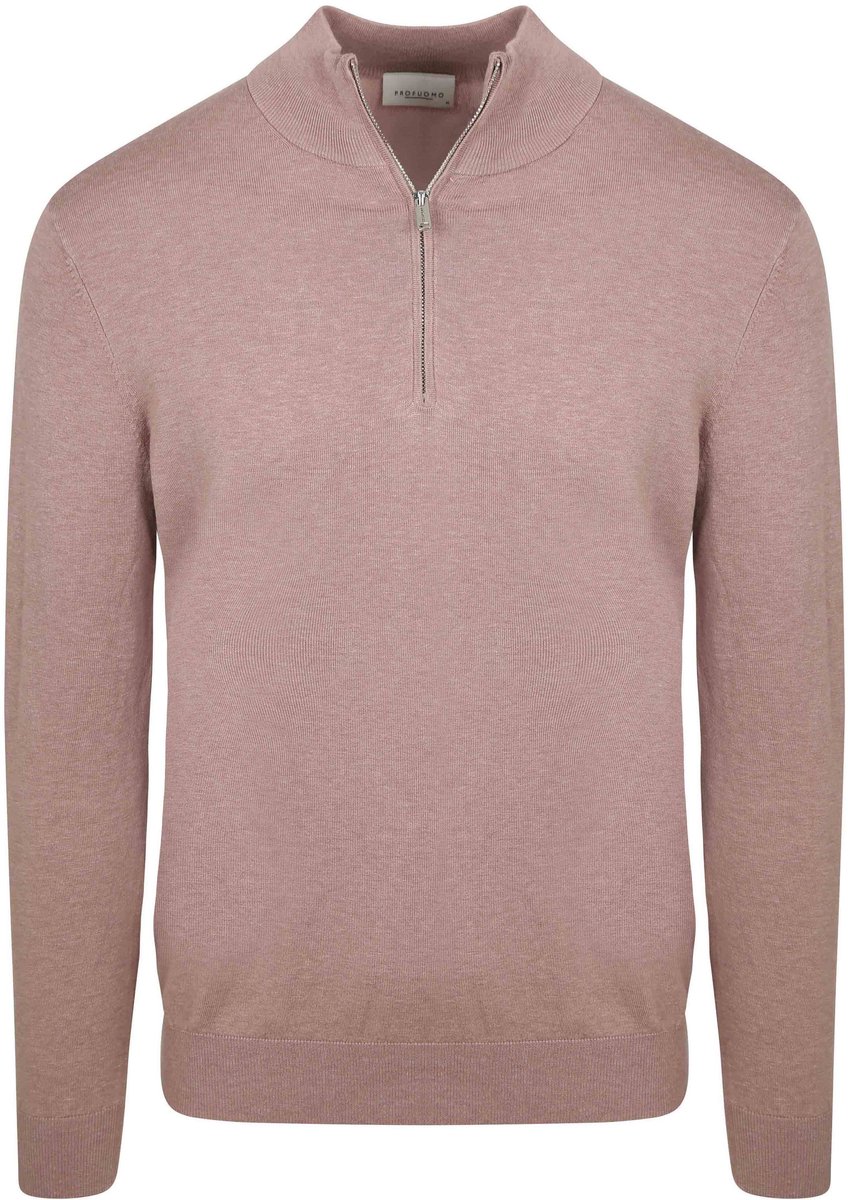 Profuomo Half Zip Pullover Luxury Basic Roze - Pullovers