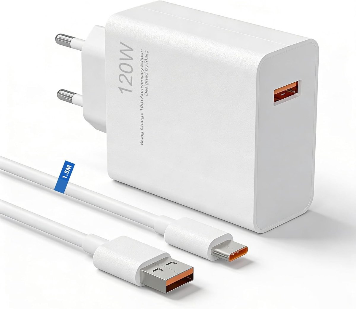 Krachtige 120W USB C Oplader met 1.5m Kabel en 6A Ondersteuning voor Snelladen van Diverse Smartphones en Tablets