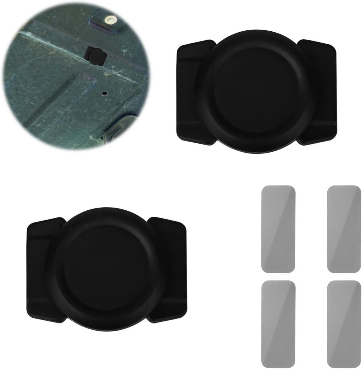 2 Stuks Magnetische Houder Compatibel met AirTag, Waterdicht Verborgen Siliconen Beschermhoes met 4 Ijzeren Platen voor Auto Fiets Bagage Metalen Oppervlakken
