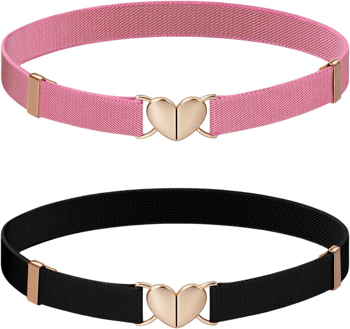 Riemen, kinderriem voor tailleomvang 39-89 cm, verstelbare hartgesp, stretchriem voor broeken, jeans en jurken