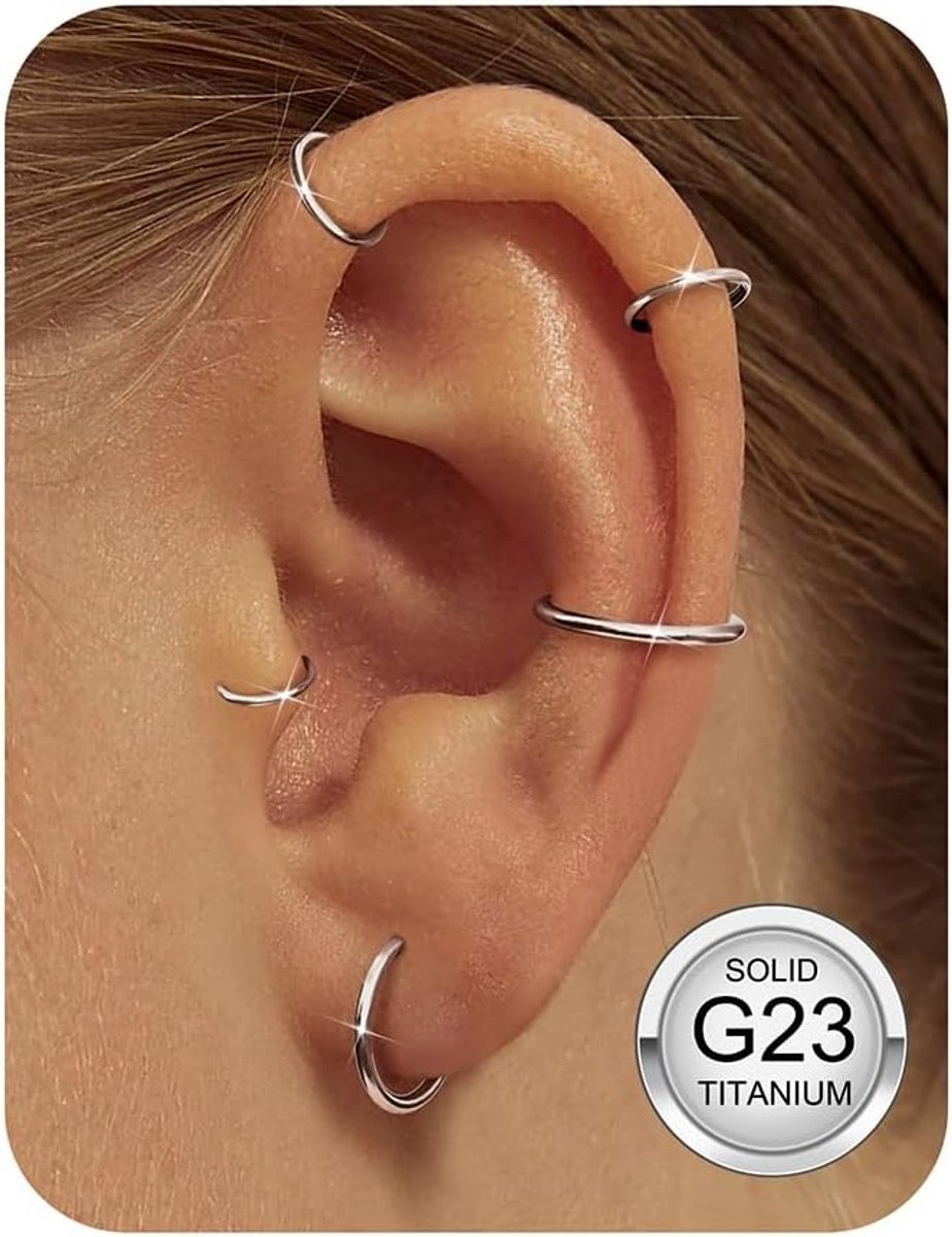 Ringen conch hoepels septum piercing 20G/18G/16G lichaamspiercing neushoepel lipringen kraakbeen helix oorbellen voor vrouwen mannen 6-10 mm