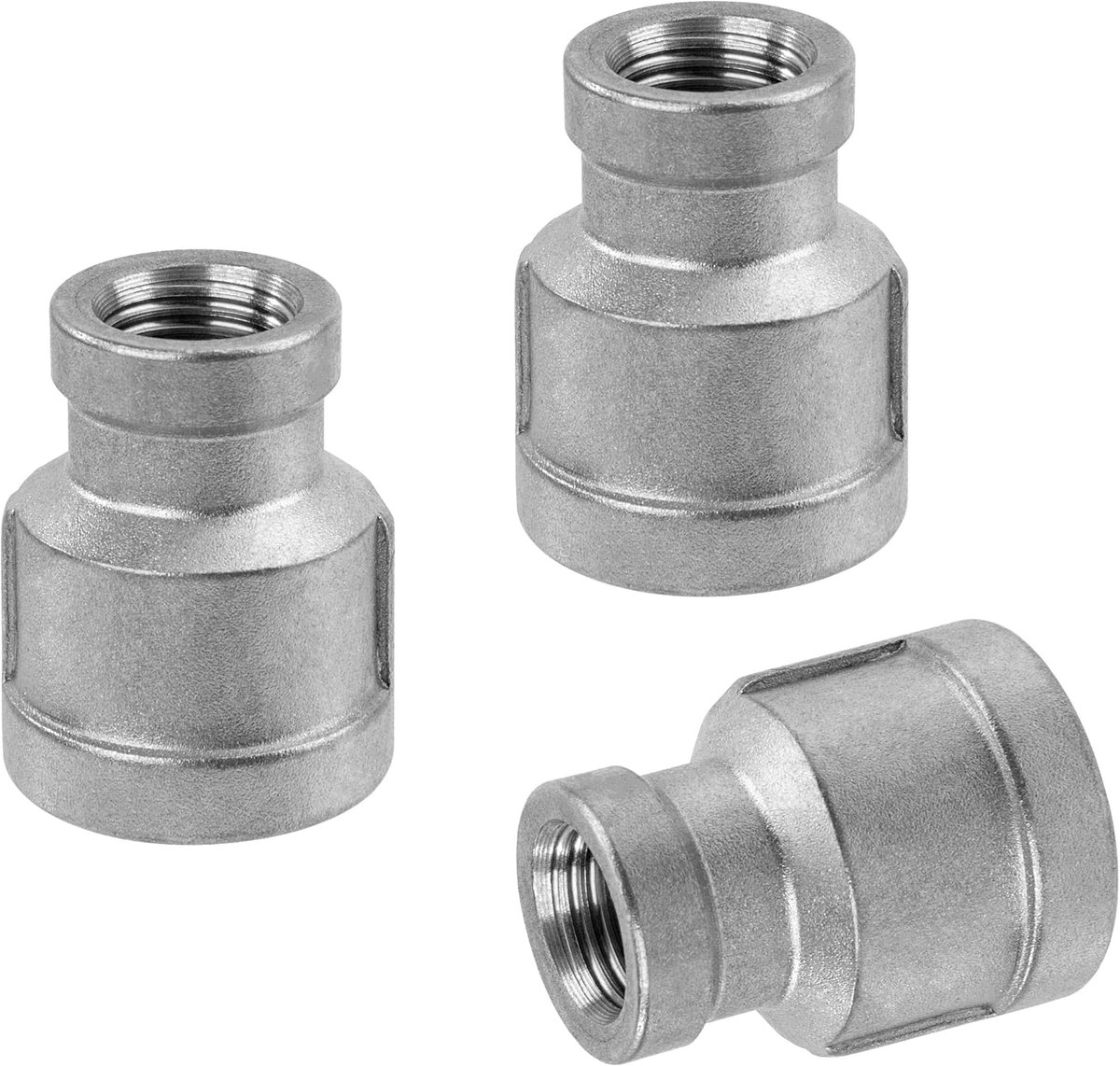 stalen pijpfittingen, 3 stuks 1/2" vrouwelijk naar 1/4" vrouwelijk draad roestvrij staal 304 connector reducer koppeling voor water, aansluiting, conversie