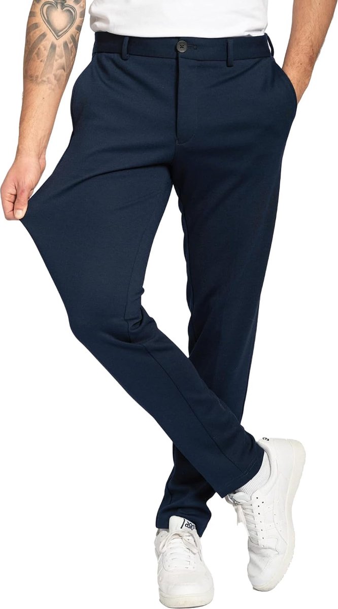 Pants Stijlvolle slim fit herenbroek, stretch, aangename praktische herenbroek voor business en vrije tijd, comfortabele stoffen broek voor heren