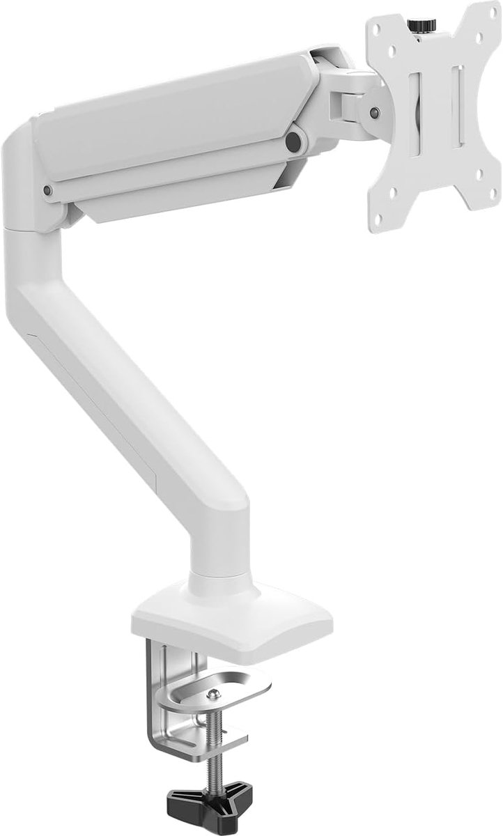 GB2003W-1 Monitorhouder met gasveer voor computers van 13-32 inch, in hoogte verstelbaar, VESA 75 x 75/100 x 100, gewicht 2-9 kg, wit