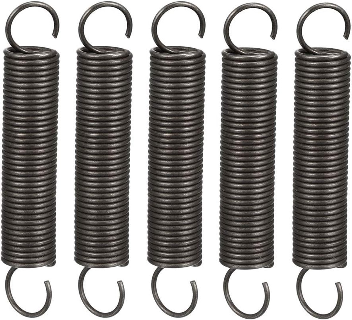 sourcing map 5 stuks 1,0 x 10 x 60 mm spanveer veerstaal kleine dubbele haak trekveer