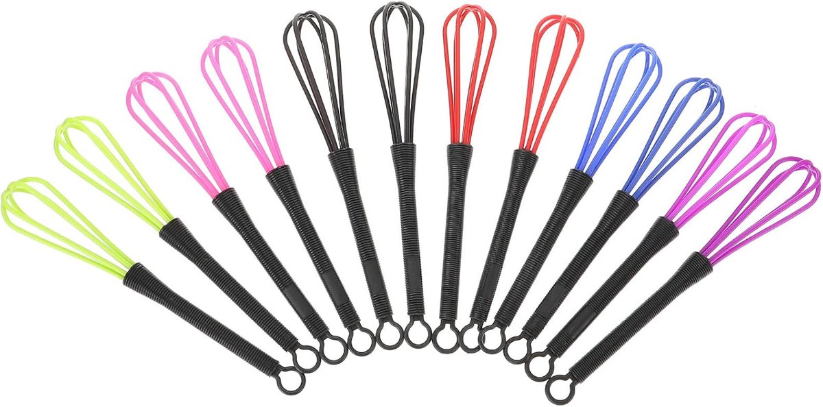 Haarkleurmixer, kunststof, 12 stuks, kleurmenger voor haarkleur en kleurstofpasta, roergarde voor kapper, salon, voor gelijkmatig mengen van haarcrème, 17,00 x 3,00 x 3,00 cm