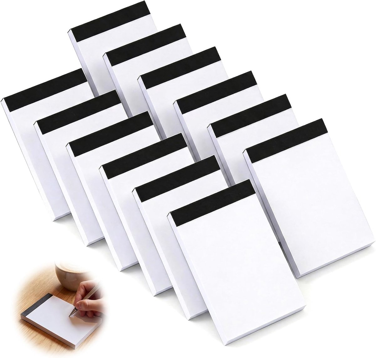 SnelShoppen - 12 stuks notitieblokken A7 blanco | 50 vellen per notitieblok | Hoogwaardig papier | Perfect voor school, kantoor, familie, to-do-lijste