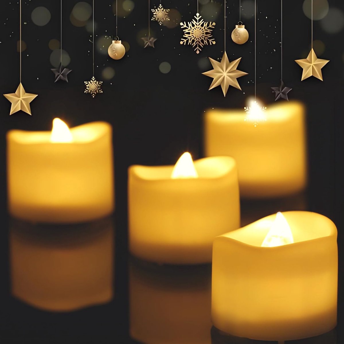 LED Theelichten met Timer - 12 Stuks - Warm Wit - Creëer een Gezellige Sfeer - ShopVlot