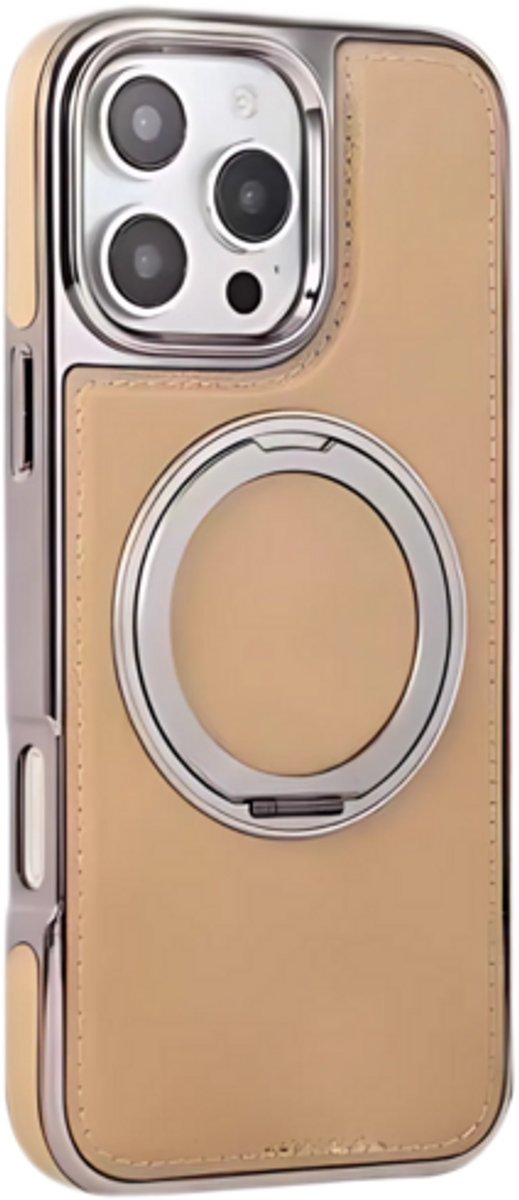 Lavann 360 Rotating Leather Case geschikt voor iPhone 17 Pro Max - Goud