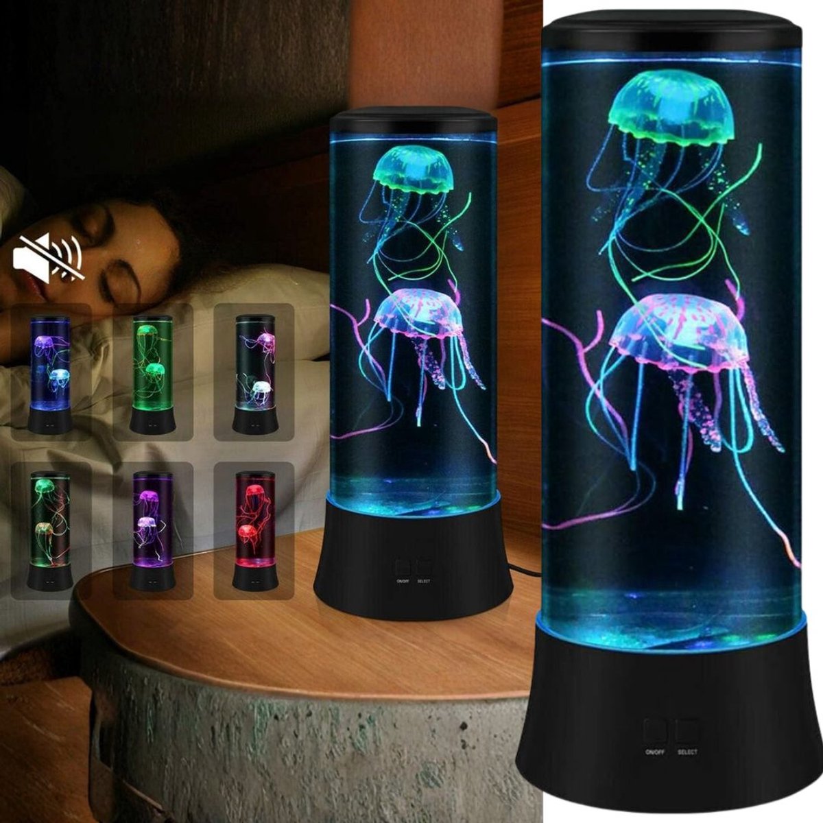 Zavio® Kwallen Lamp - Jellyfish Lavalamp - Nachtlampje