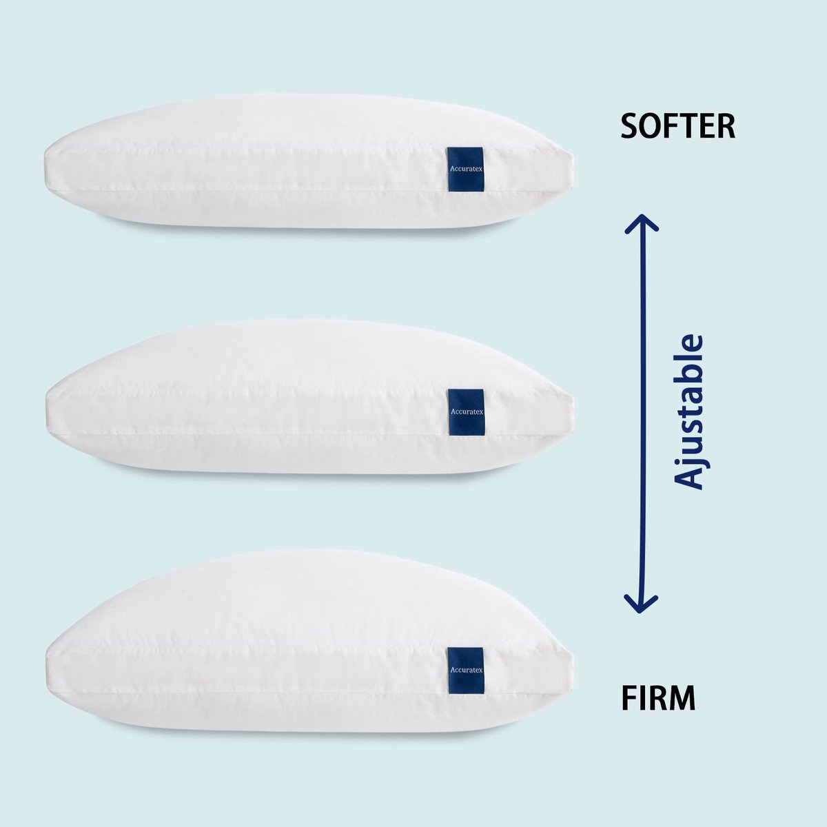 SnelShoppen - ACCURATEX Bedkussens King Size Set van 2, Hybride Versnipperd Traagschuim Kussen met Verstelbare Loft, Pluizige Donzen Alternatieve Vull