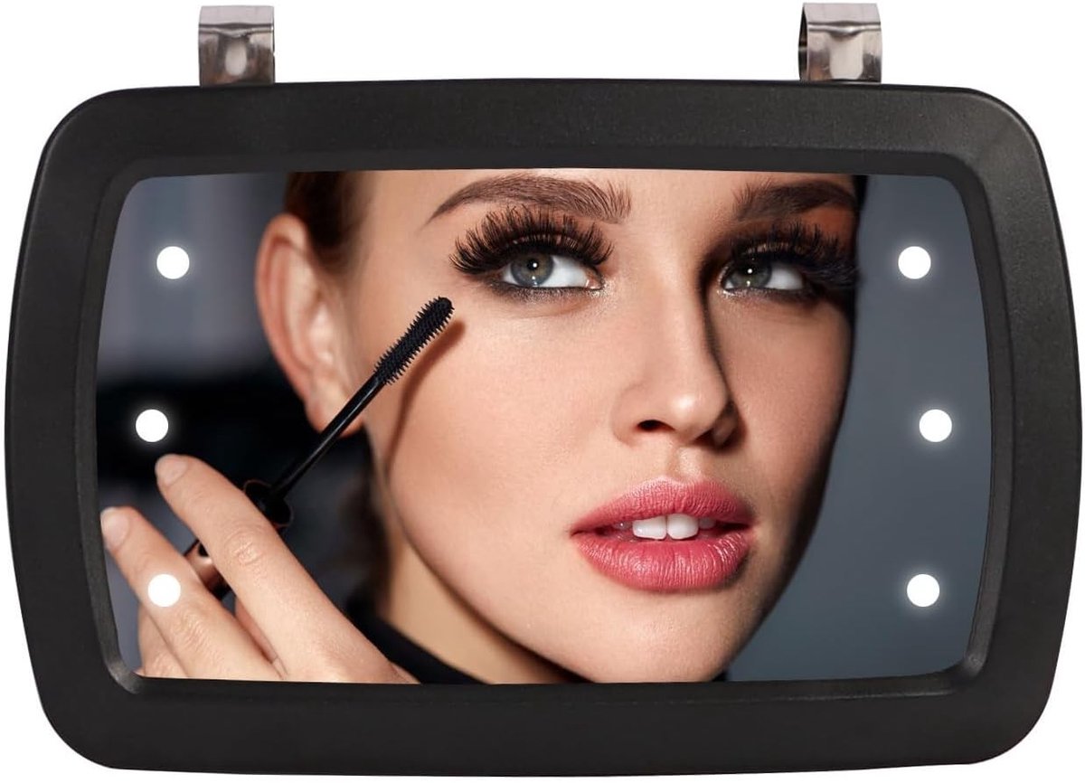 Cosmetische Spiegel voor Auto met Gespen - Zonnevisier Spiegel Decoratie voor Perfecte Reflectie