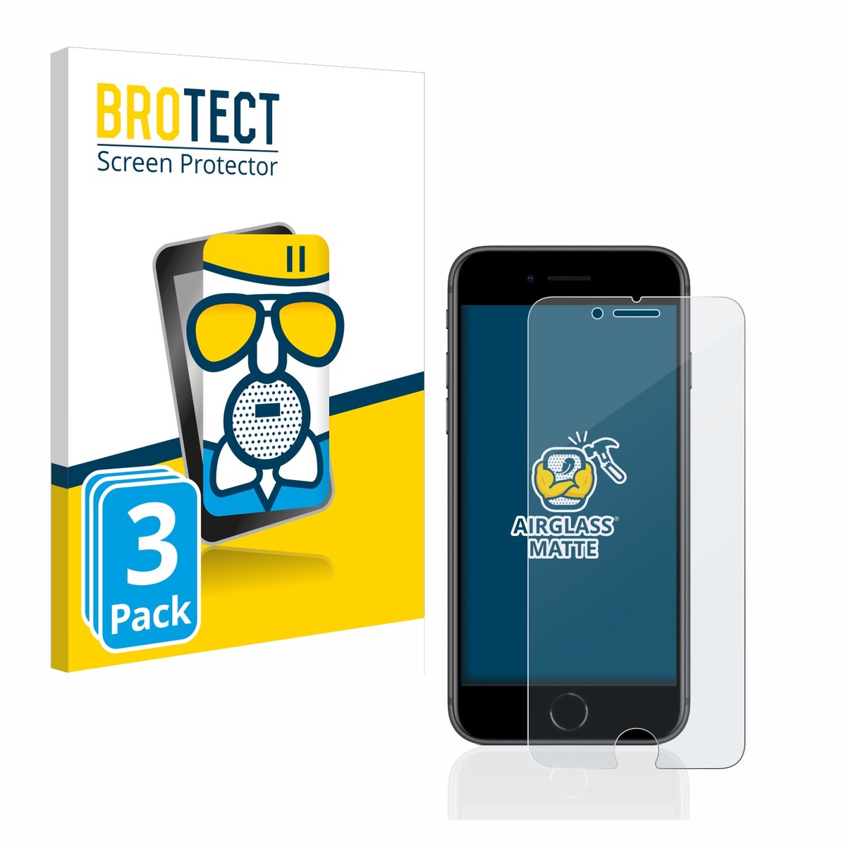 BROTECT - Screenprotector voor Apple iPhone 8 - Folie Beschermfolie Beschermglas matte 3 Stuks