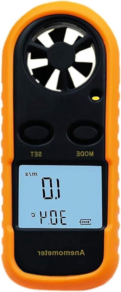 Digitale Windmeter - Anemometer Snelheidsmeter - Buitenactiviteiten Meten - Met Backlight Functie - 0-30 m/s - Zwart