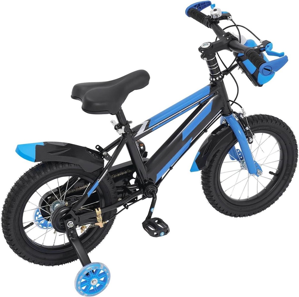 Kinderfiets sfiets sfiets Kind Leren Fietsen Met Zijwieltjes 14 inch Zwart