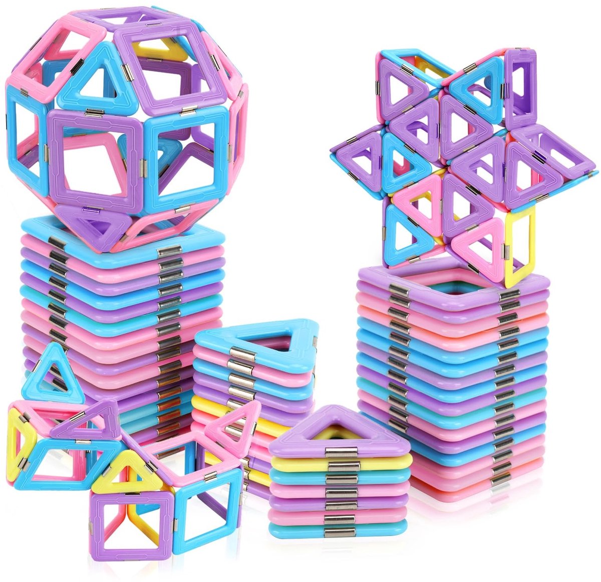 Omgoods - 40 Stuks Magnetische Bouwspeelgoed voor Kinderen